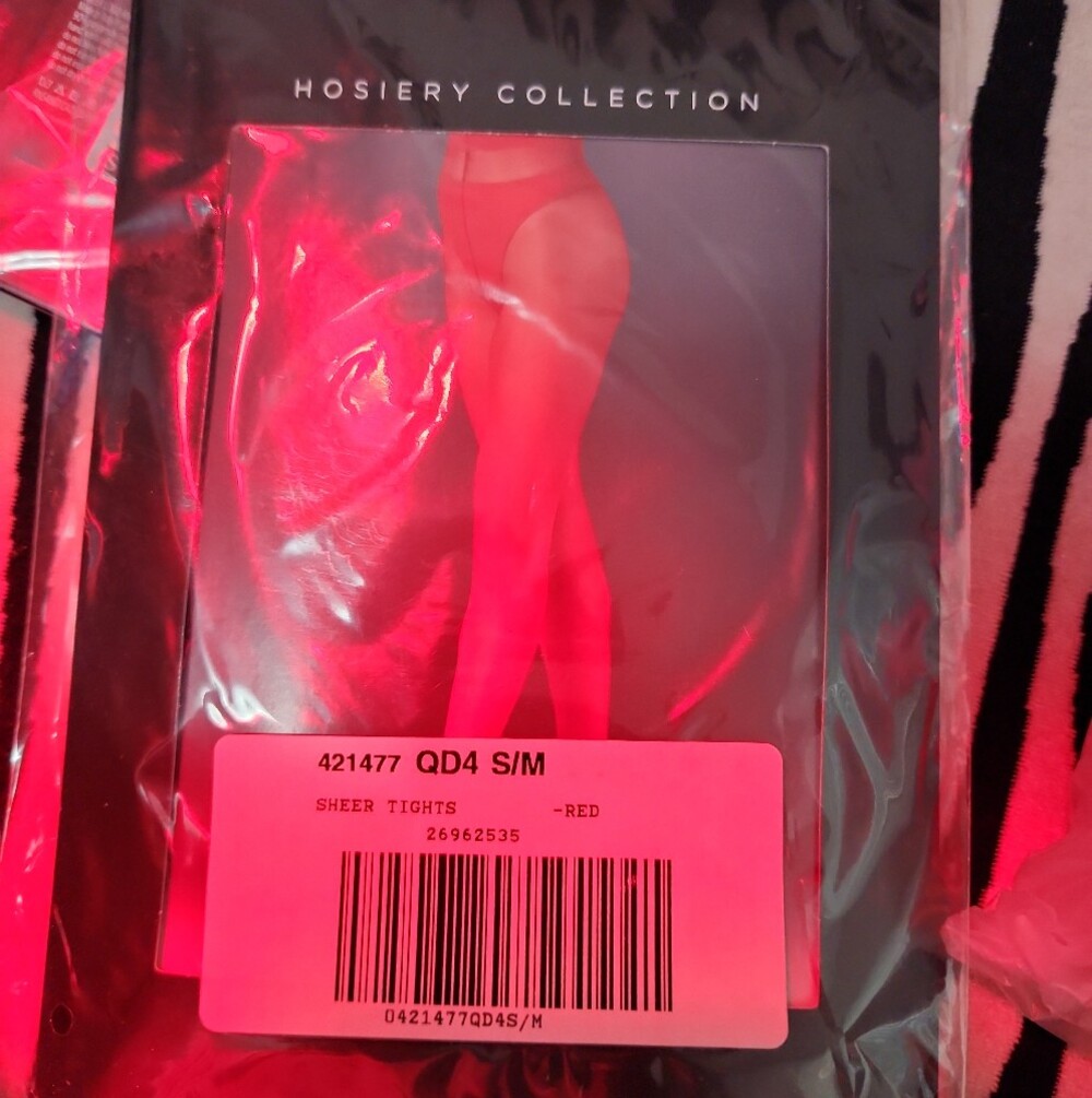 Bluebella Red Sheer Tights S/M From Victoria Secret - Picture 5 of 5